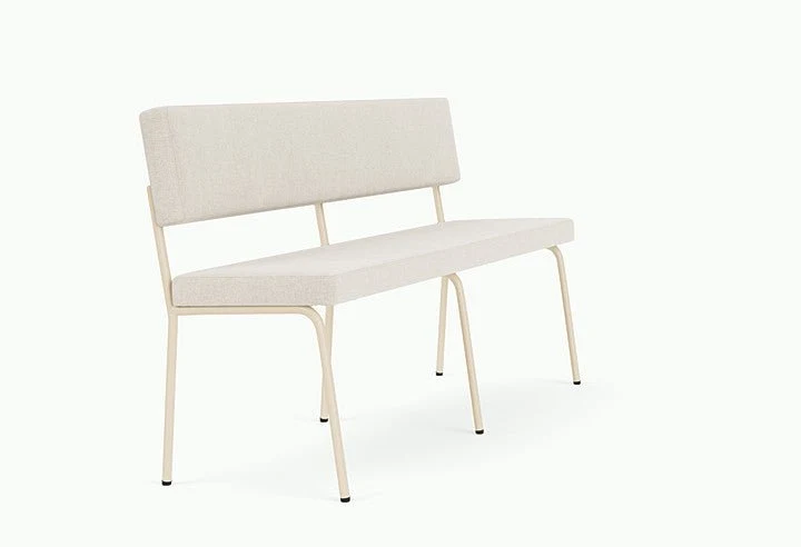Banc avec dossier 2 places en acier beige et tissu beige naturel Monday - Fest Amsterdam