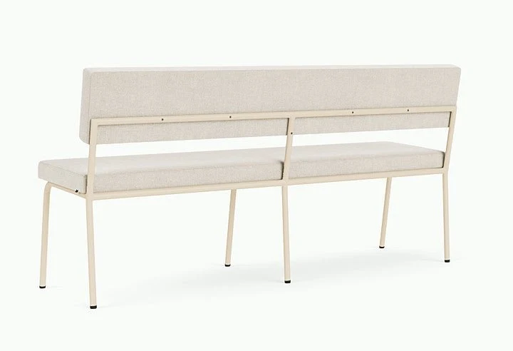 Banc avec dossier 2 places en acier beige et tissu beige naturel Monday - Fest Amsterdam