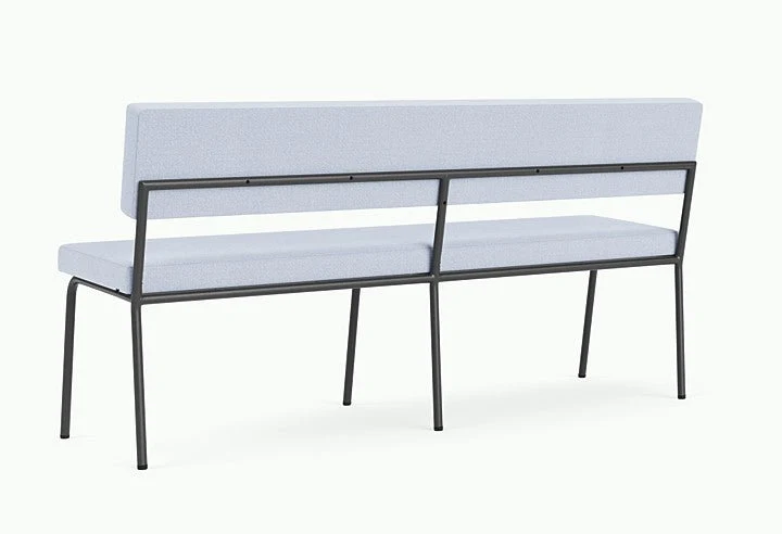 Banc avec dossier 2 places en acier noir et tissu bleu glacé Monday - Fest Amsterdam