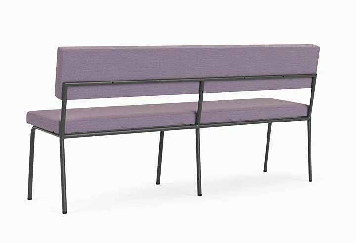 Banc avec dossier 2 places en acier noir et tissu violet Monday - Fest Amsterdam