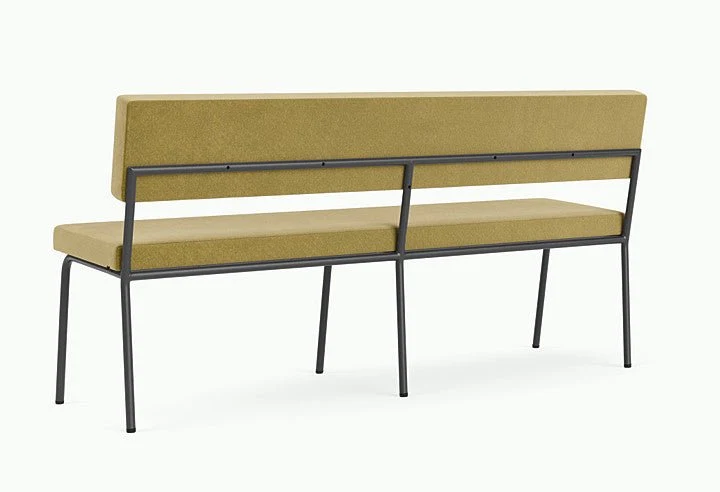 Banc avec dossier 2 places en acier noir et tissu vert pistache Monday - Fest Amsterdam