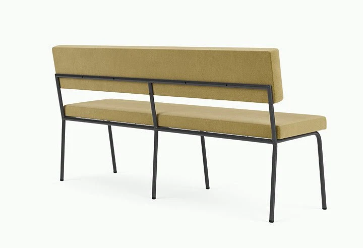 Banc avec dossier 2 places en acier noir et tissu vert pistache Monday - Fest Amsterdam