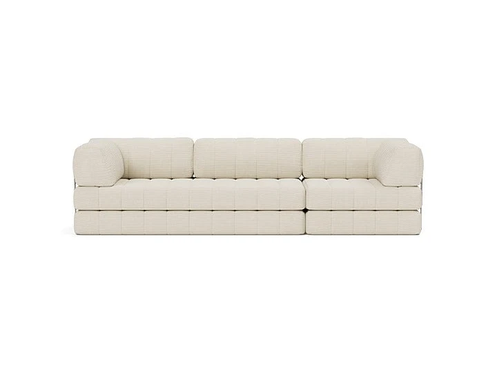 Canapé convertible en polyester recyclé ivoire 312x104x77cm Cozypad - Innovation living