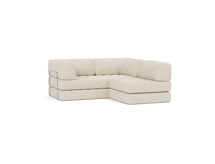 Canapé convertible en polyester recyclé ivoire 312x104x77cm Cozypad - Innovation living