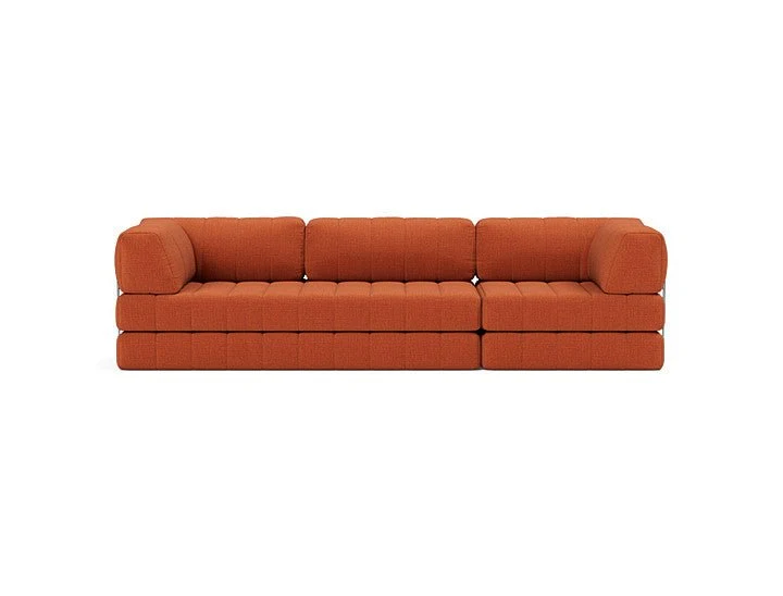 Canapé convertible en polyester recyclé orange 312x104x77cm Cozypad - Innovation living