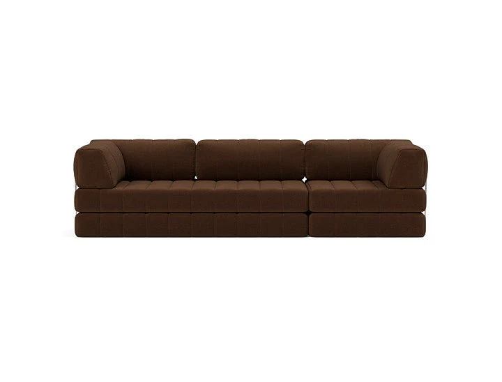 Canapé convertible en polyester recyclé marron 312x104x77cm Cozypad - Innovation living