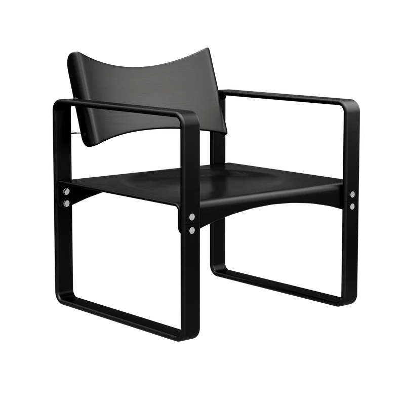 Fauteuil en bouleau laqué noir 65,5x60x74cm 270F - Verpan