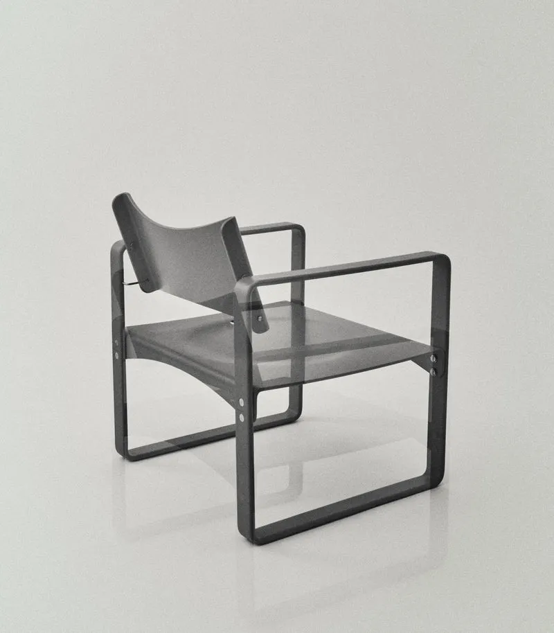 Fauteuil en bouleau laqué noir 65,5x60x74cm 270F - Verpan
