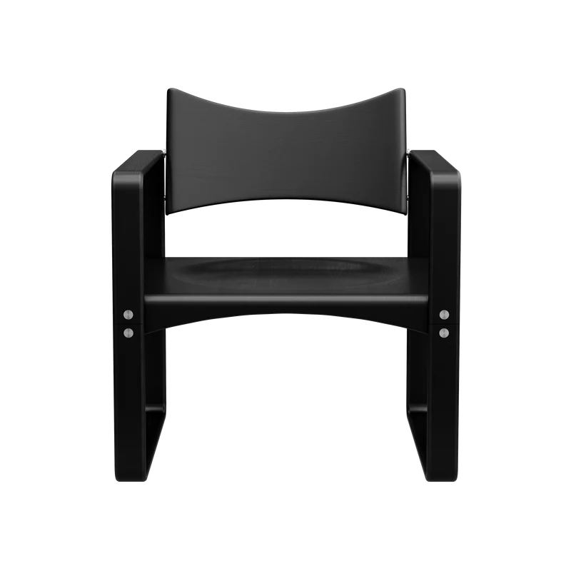Fauteuil en bouleau laqué noir 65,5x60x74cm 270F - Verpan