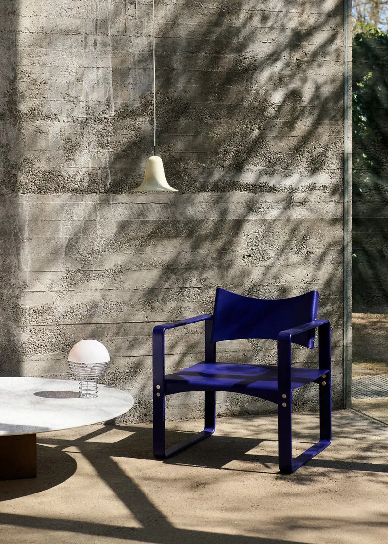 Fauteuil en bouleau laqué bleu 65,5x60x74cm 270F - Verpan