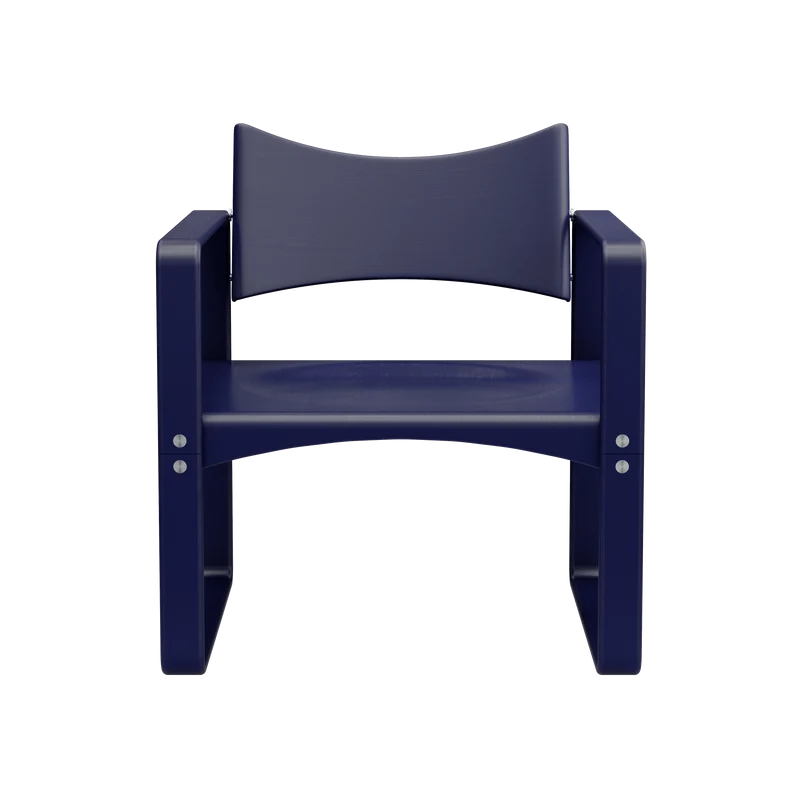 Fauteuil en bouleau laqué bleu 65,5x60x74cm 270F - Verpan