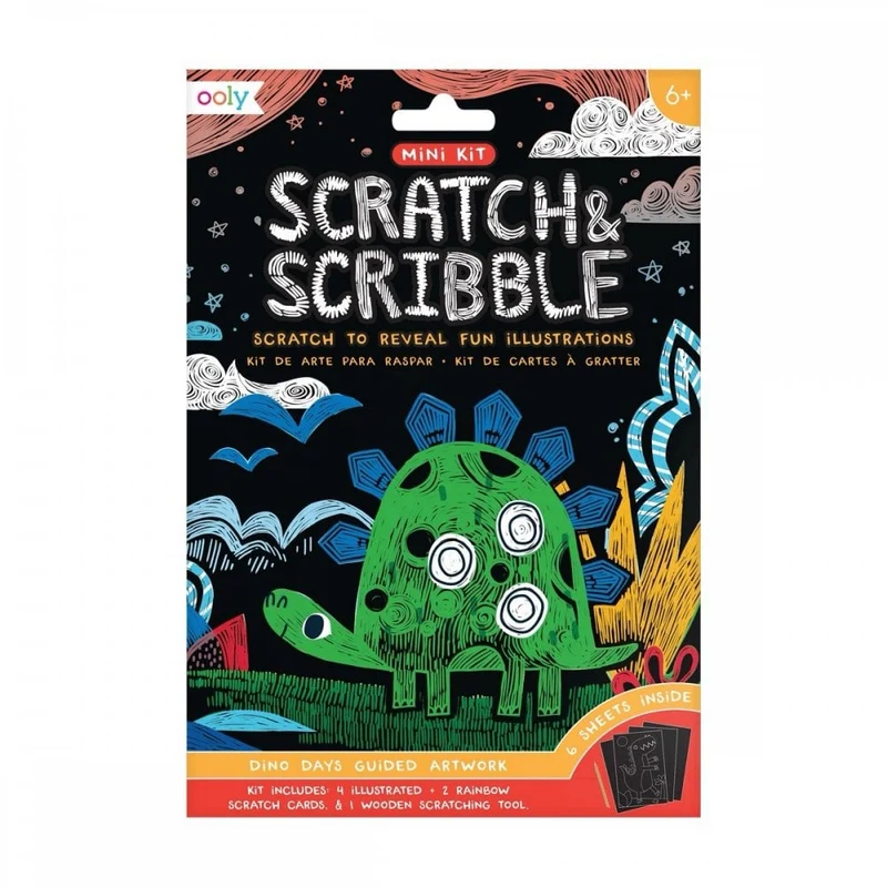 SCRATCH + SCRIBBLE ART KIT - DINO DAYS (6 YEARS+)