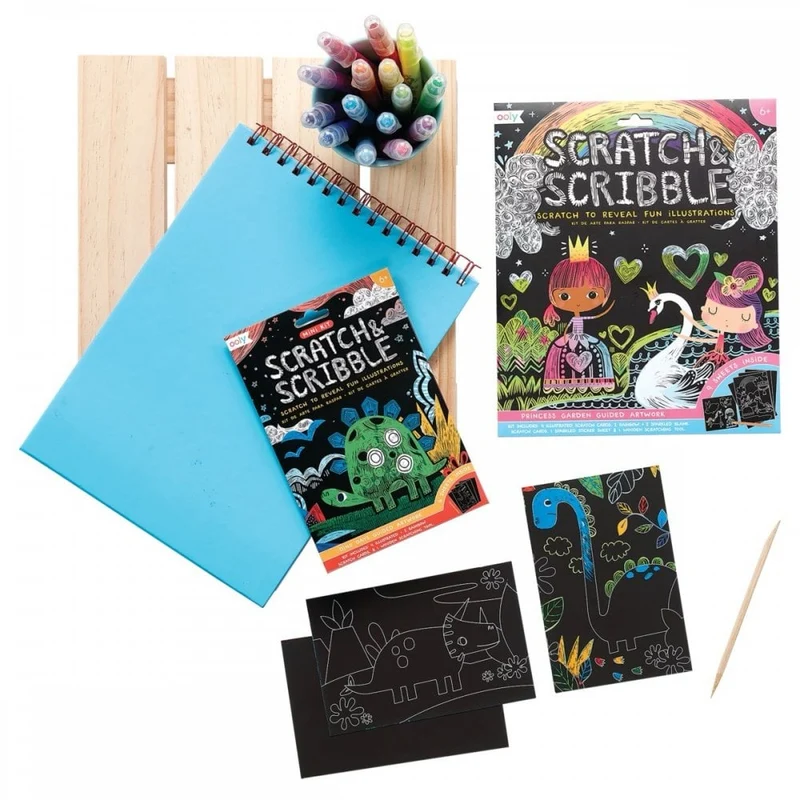 SCRATCH + SCRIBBLE ART KIT - DINO DAYS (6 YEARS+)