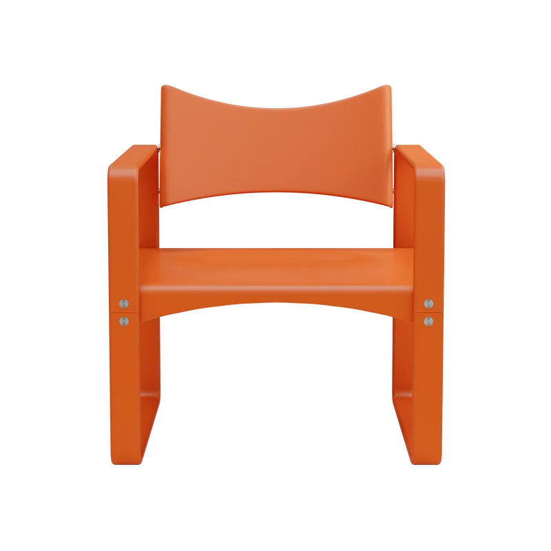 Fauteuil en bouleau laqué orange 65,5x60x74cm 270F - Verpan