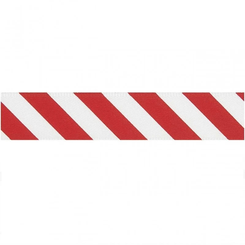 CANDY STRIPE RIBBON - RED + WHITE