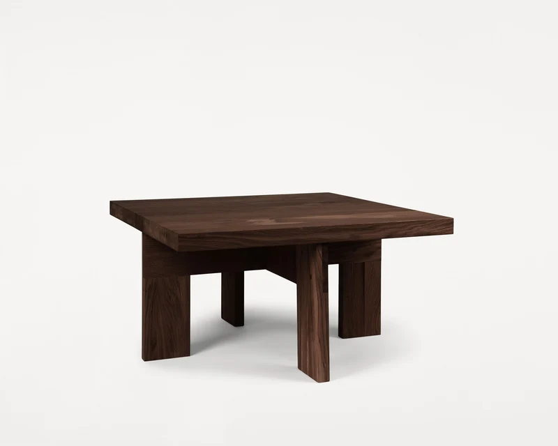 Table basse carrée style ferme en chêne marron foncé 70 x 70 x 37 cm Farmhouse - Frama