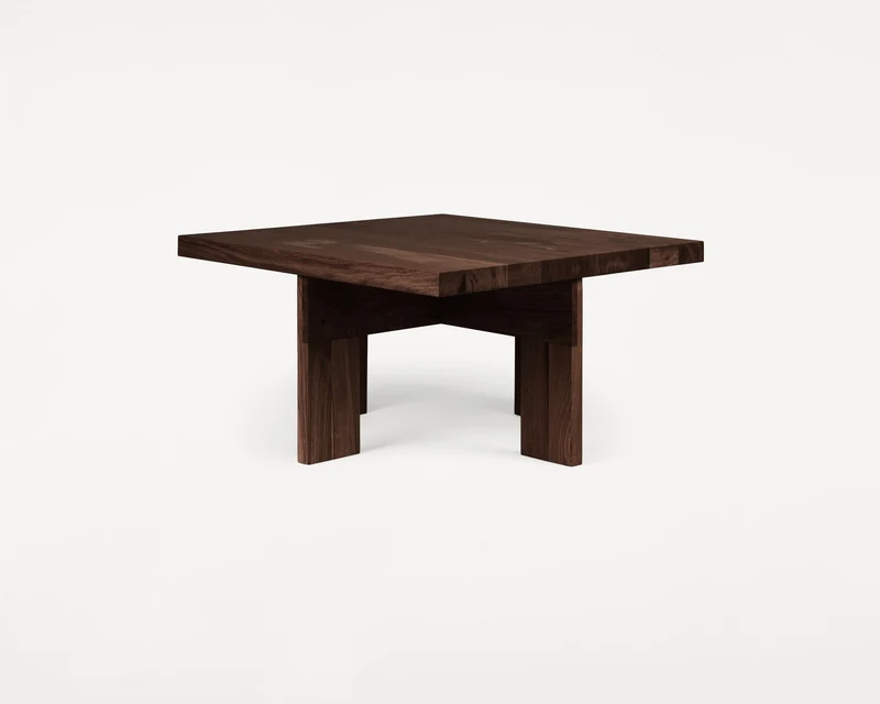 Table basse carrée style ferme en chêne marron foncé 70 x 70 x 37 cm Farmhouse - Frama