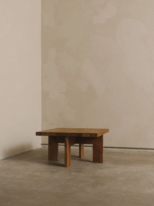 Table basse carrée style ferme en chêne naturel 70 x 70 x 37 cm Farmhouse - Frama