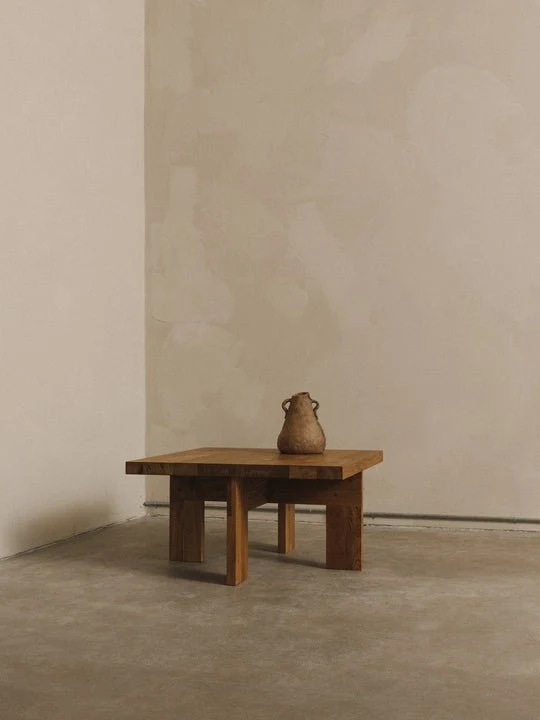 Table basse carrée style ferme en chêne naturel 70 x 70 x 37 cm Farmhouse - Frama