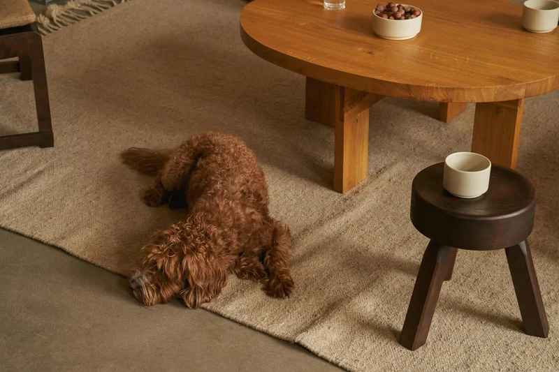 Tabouret rond en pin marron foncé 32,5 x 30,5 x 32,5 cm AML - Frama