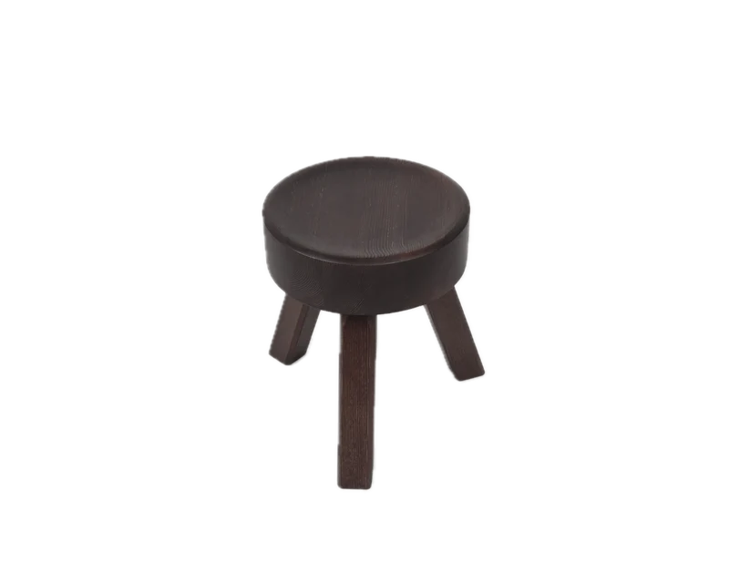 Tabouret rond en pin marron foncé 32,5 x 30,5 x 32,5 cm AML - Frama