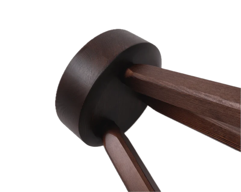 Tabouret rond en pin marron foncé 32,5 x 30,5 x 32,5 cm AML - Frama
