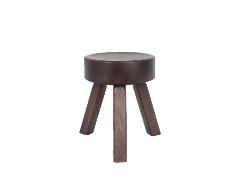 Tabouret rond en pin marron foncé 32,5 x 30,5 x 32,5 cm AML - Frama