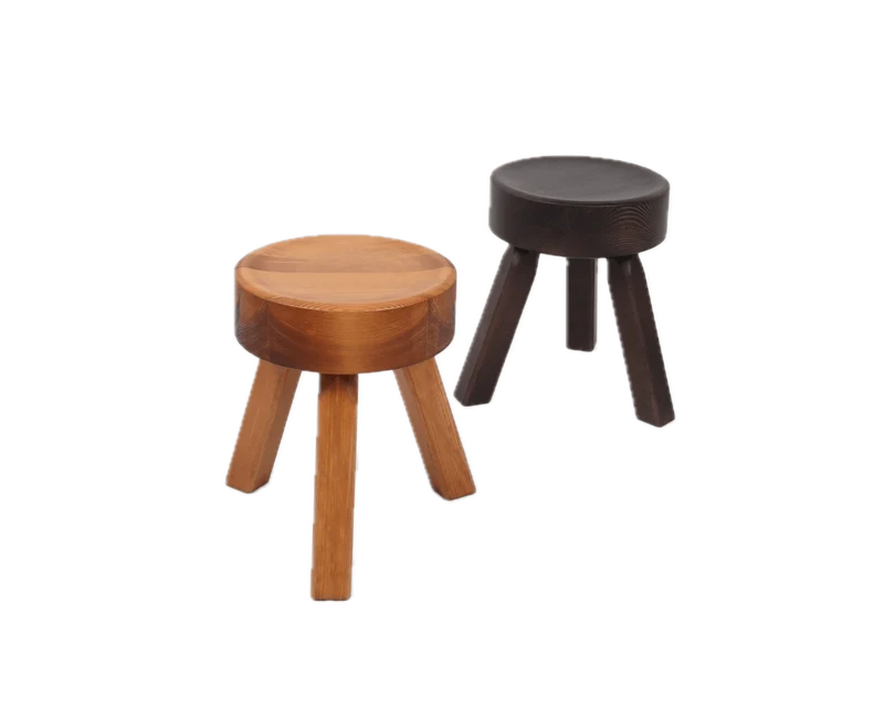 Tabouret rond en pin brun chaud 32,5 x 30,5 x 32,5 cm AML - Frama