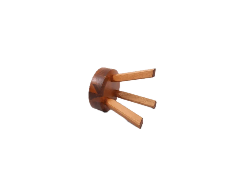 Tabouret rond en pin brun chaud 32,5 x 30,5 x 32,5 cm AML - Frama