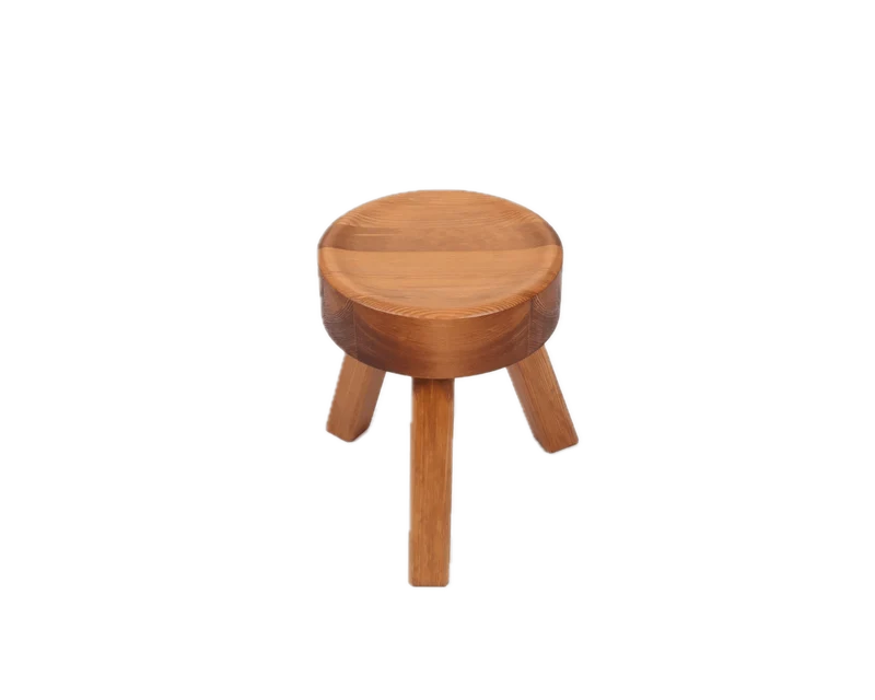 Tabouret rond en pin brun chaud 32,5 x 30,5 x 32,5 cm AML - Frama