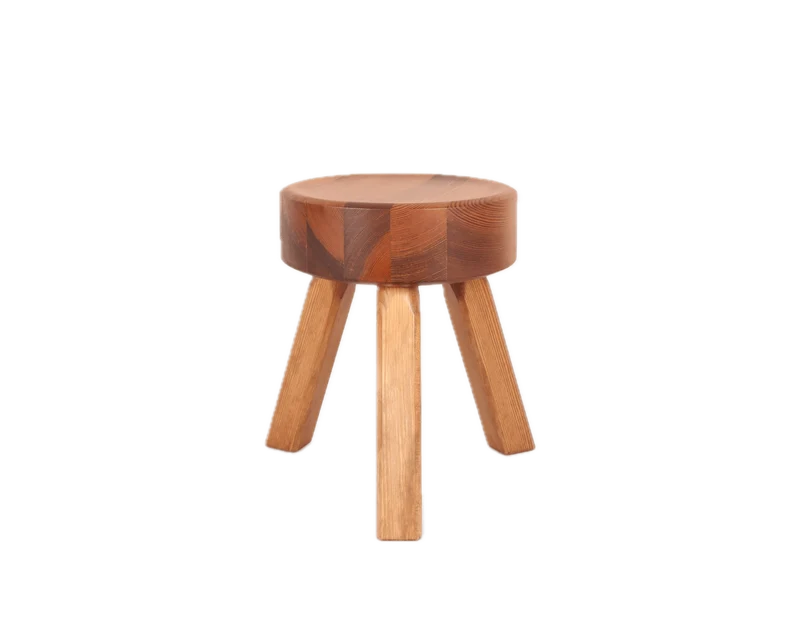 Tabouret rond en pin brun chaud 32,5 x 30,5 x 32,5 cm AML - Frama