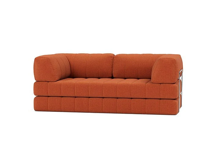 Canapé convertible en polyester recyclé orange 208x104x77cm Cozypad - Innovation living