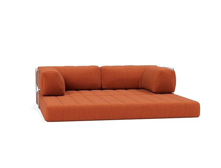 Canapé convertible en polyester recyclé orange 208x104x77cm Cozypad - Innovation living