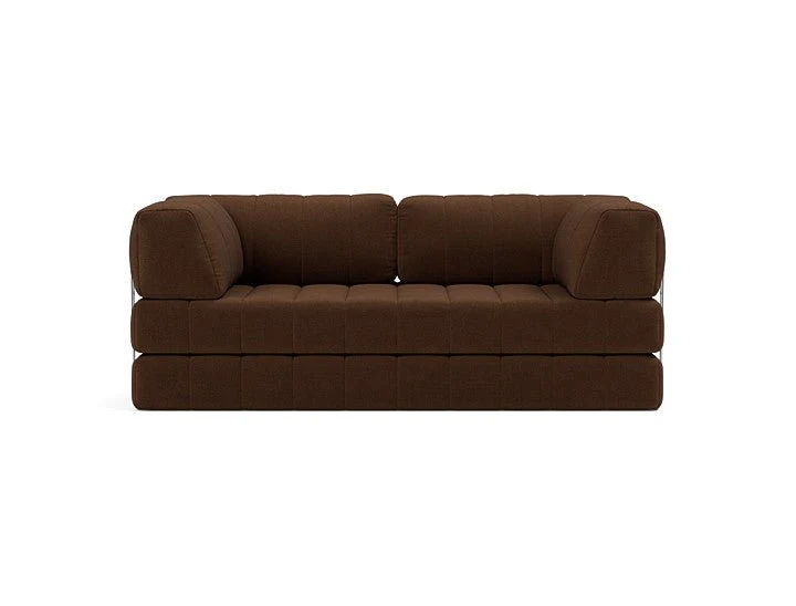 Canapé convertible en polyester recyclé marron 208x104x77cm Cozypad - Innovation living