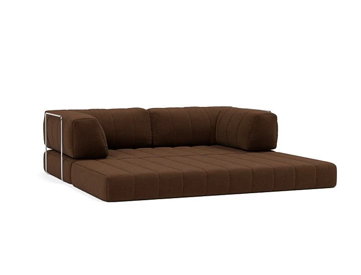 Canapé convertible en polyester recyclé marron 208x104x77cm Cozypad - Innovation living