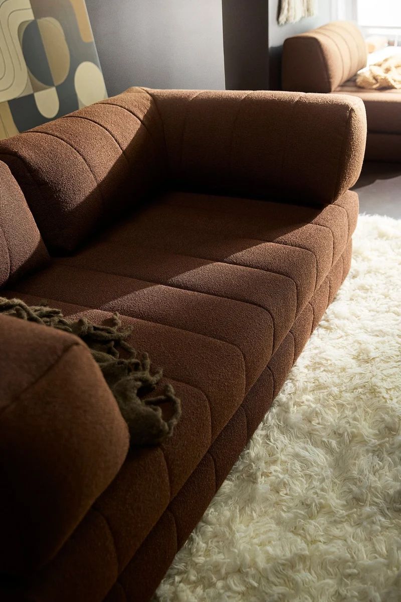 Canapé convertible en polyester recyclé marron 208x104x77cm Cozypad - Innovation living