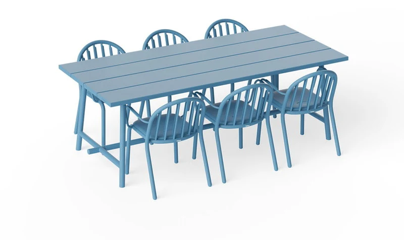 Table de jardin rectangulaire en aluminium bleu 220x100x76cm Fred's - Fatboy