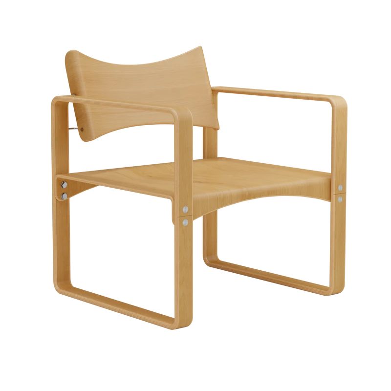 Fauteuil en bouleau laqué 65,5x60x74cm 270F - Verpan