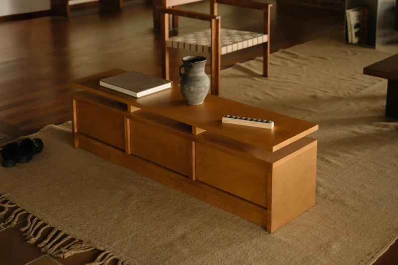 Console en bouleau brun chaud 140 x 35 x 40 cm Ratio - Frama