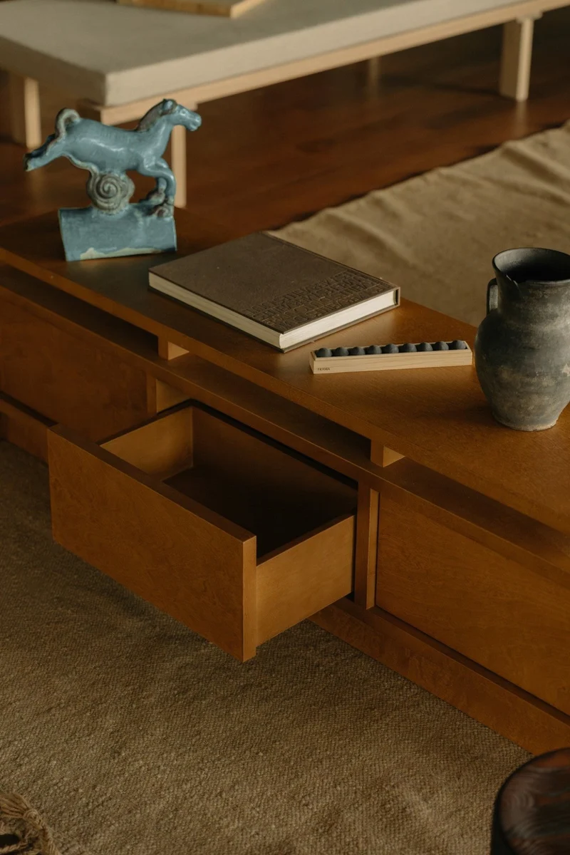 Console en bouleau brun chaud 140 x 35 x 40 cm Ratio - Frama