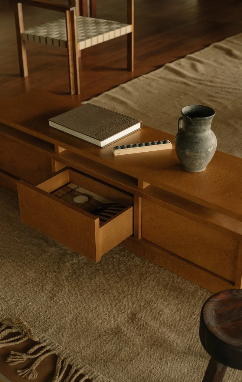 Console en bouleau brun chaud 140 x 35 x 40 cm Ratio - Frama