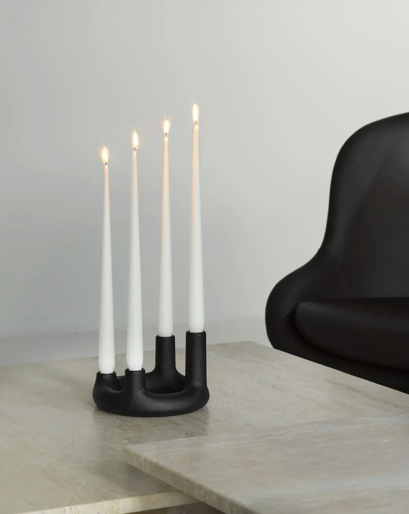 Bougeoir en fonte noire 17,7x11,8cm - Normann Copenhagen