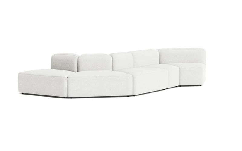 Canapé en tissu gris blanc modulable 5 places Rope - Normann Copenhagen