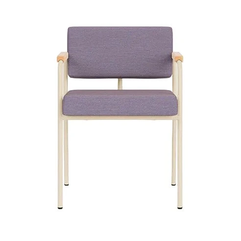 Chaise de salle à manger avec accoudoirs en acier beige et tissu violet Monday - Fest Amsterdam