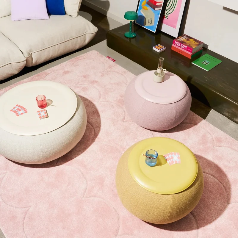 Table d'appoint en polyester et acier thermolaqué rose 87,5x35cm Dumpty - Fatboy