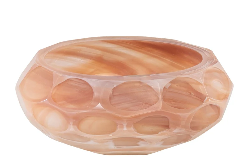 Vide-poche en verre soufflé à la bouche rose 19x8cm - Versmissen