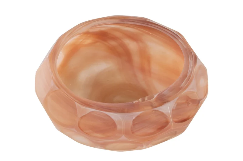 Vide-poche en verre soufflé à la bouche rose 19x8cm - Versmissen