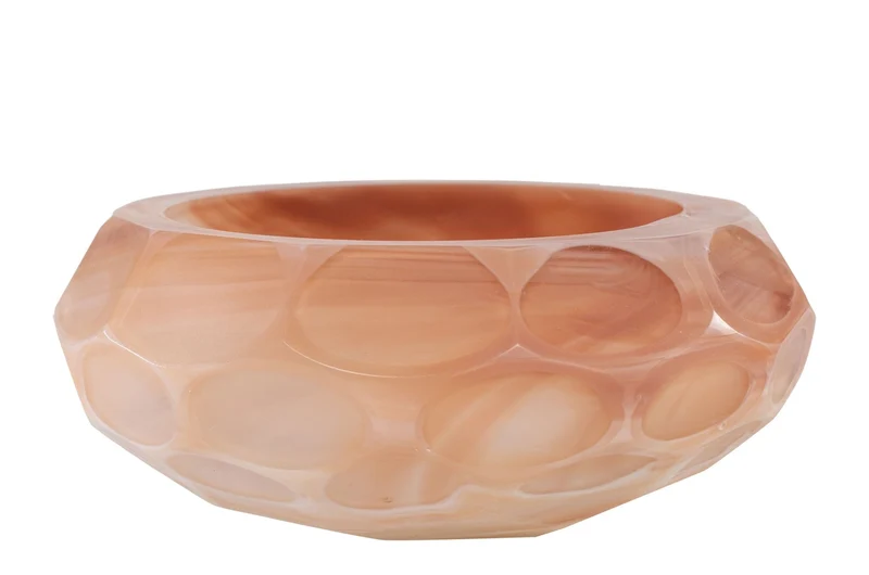 Vide-poche en verre soufflé à la bouche rose 19x8cm - Versmissen