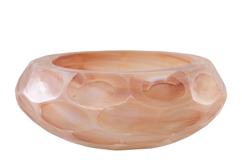 Vide-poche en verre soufflé à la bouche rose 19x8cm - Versmissen