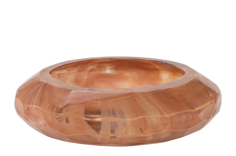 Vide-poche en verre rose soufflé à la bouche 36x12cm - Versmissen